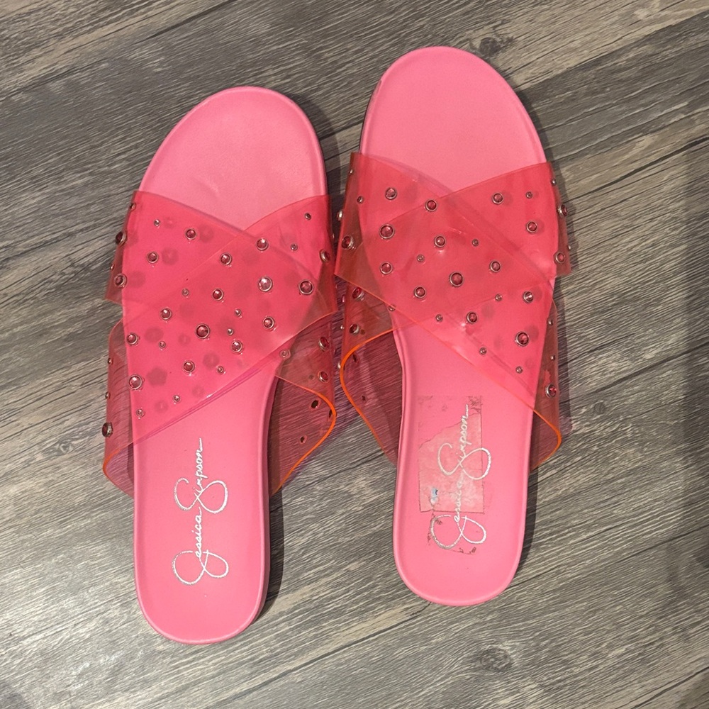 Jessica Simpson Vibrant Pink Studded Sandals